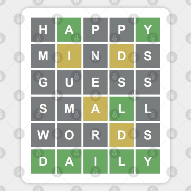 Happy Minds Guess Small Words Daily Sticker by ElephantShoe